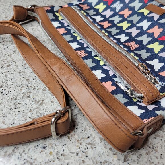 RELIC by Fossil Faux Leather Multicolor Butterfly Adjustable Crossbody Purse Bag - Picture 9 of 14